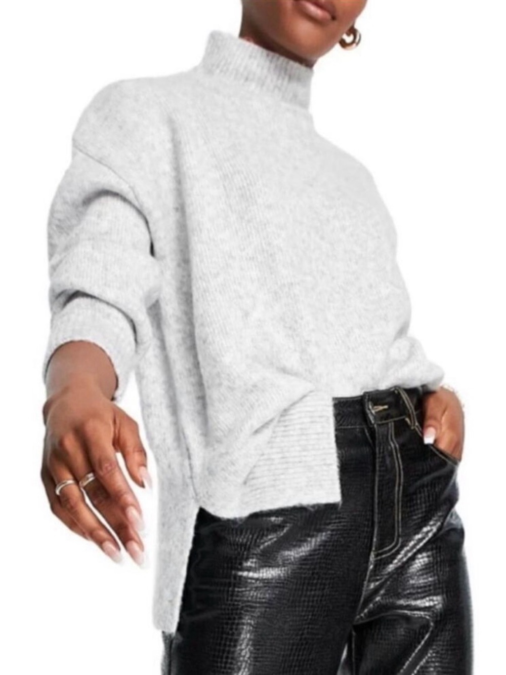 Topshop Sweater in Light Gray